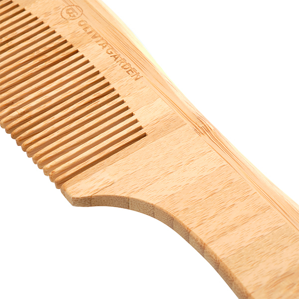 Гребень для волос бамбуковый с ручкой изогнутый - 3