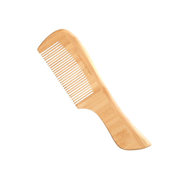 Гребень для волос бамбуковый с ручкой изогнутый - 2